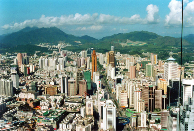 Widok na Shenzhen - zdjęcia z Chin