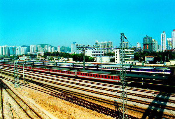 Trasa kolejowa z Shenzhen - zdjęcia z Chin